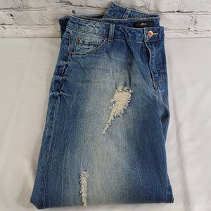 'ELLOS' DENIM BOYFRIEND FIT DISTRESSED JEANS